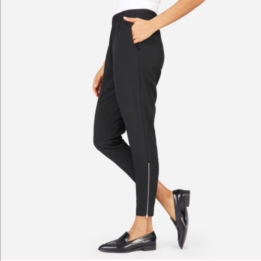 Everlane • Japanese Go Weave black track zip pant